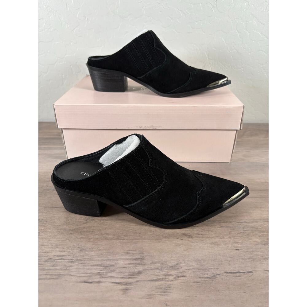 Chinese Laundry Marisela Split Suede‎ Black Slip on Mule Size 7.5 EU 38